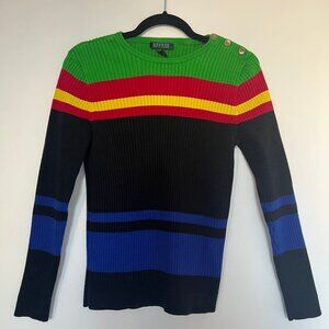 Ralph Lauren Ribbed Knit Crew Neck Sweater Size L
